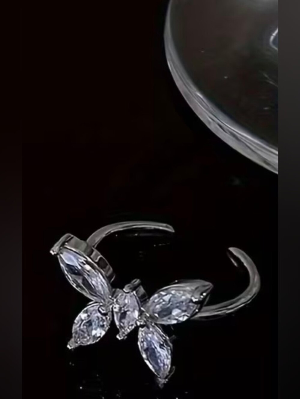 $8 Each Or Bundle 5/$20 Silver Butterfly Crystal Open Ring